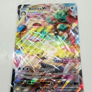 Pokemon Snorlax VMAX JUMBO Card 142/202 Gamestop Promo FRENCH RONFLEX NEW SEALED